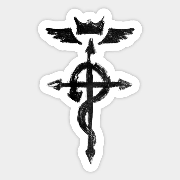 Flamel cross Sticker by condepablo